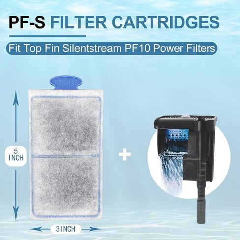 driamor 8 Pack PF-S Filter Cartridges Compatible with PF10 Power Filters, Small Fish Tank Filters Cartridge Replacement with Zeolite in Kuwait