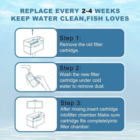 driamor 8 Pack PF-S Filter Cartridges Compatible with PF10 Power Filters, Small Fish Tank Filters Cartridge Replacement with Zeolite in Kuwait