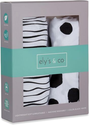 Ely’s & Co. Bassinet Sheets, Baby Girl Fitted Bassinet Mattress Sheet Set - 2 Pack, 100% Jersey Knit Cotton, fits Oval, Hourglass and Rectangle Bassinet Mattress, Pink Tulip, 32"x16"x3" in Saudi Arabia