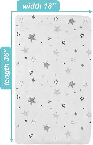 TL Care Printed 100% Natural Cotton Jersey Knit 18 x 36 Cradle/Bassinet Sheet - Fitted, Gray Stars and Moons, Soft Breathable, for Boys and Girls in Saudi Arabia