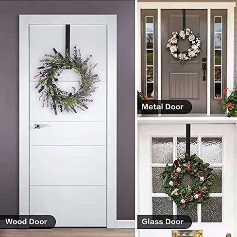 Easy&Fashion Metal Powder Coating Christmas Wreath Hook Home Decorative Over The Door Hook Black Clothing Hook (6 pcs/Set) in Kuwait