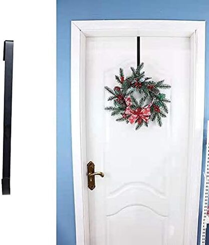 Easy&Fashion Metal Powder Coating Christmas Wreath Hook Home Decorative Over The Door Hook Black Clothing Hook (6 pcs/Set) in Kuwait