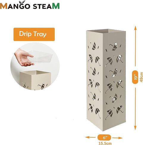 Mango Steam Metal Square Tall 20 Inch Umbrella (Zig-Zag White) in Kuwait