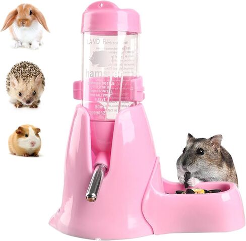 Shudyear 3 in 1 Pet Automatic Water Dispenser PP Water Bottle No Drip Small Pet Water Bottle for Dwarf Hamster Mouse Rat Hedgehog (Pink) in Saudi Arabia