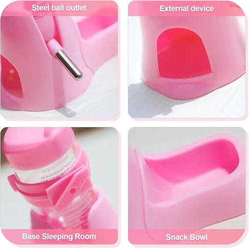 Shudyear 3 in 1 Pet Automatic Water Dispenser PP Water Bottle No Drip Small Pet Water Bottle for Dwarf Hamster Mouse Rat Hedgehog (Pink) in Saudi Arabia