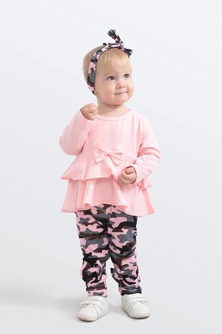 XUANHAO Baby Girl Clothes Infant Toddler Girl Clothes Fall Winter Outfits Long Sleeve Ruffle Tops Girls Pants Sets 3-24M in Saudi Arabia