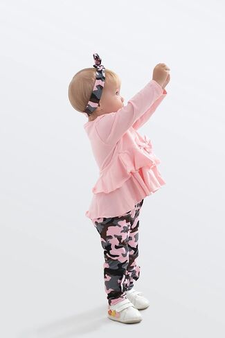 XUANHAO Baby Girl Clothes Infant Toddler Girl Clothes Fall Winter Outfits Long Sleeve Ruffle Tops Girls Pants Sets 3-24M in Saudi Arabia