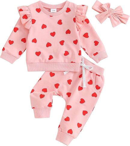 2Pcs Set Infant Baby Girl Fall Clothes Daddys Girl Long Sleeve Crewneck Sweatshirt+Joggers Pants Winter Outfit Set in Saudi Arabia