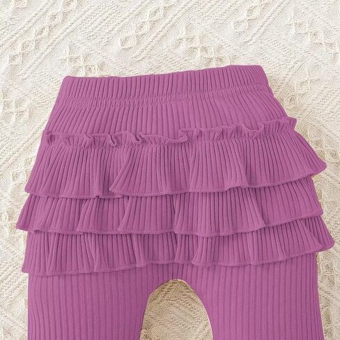 ملابس Bekarsy للفتيات الصغيرات ملابس الخريف للرضع مجموعة سراويل رومبير بأكمام طويلة مضلعة مكونة من 3 قطع in Kuwait