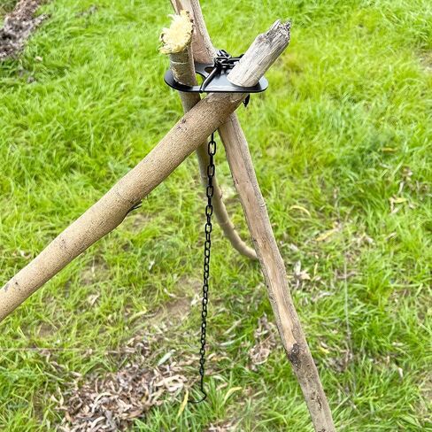 DLUCKY لوحة ترايبود للتخييم، حامل ثلاثي للتخييم بالفرن الهولندي للطهي، معدات التخييم، معدات بوشكرافت، أواني طهي محمولة تحول الفروع إلى مجموعة إكسسوارات الطبخ في نار المخيم in Kuwait