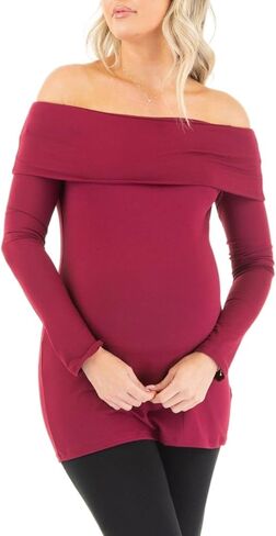 بلوزة للحوامل بأكمام طويلة مكشوفة الكتف من Mother Bee in Kuwait