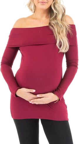 بلوزة للحوامل بأكمام طويلة مكشوفة الكتف من Mother Bee in Kuwait