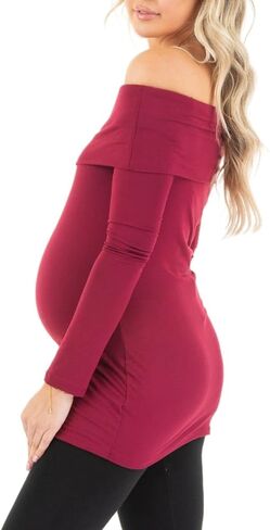 بلوزة للحوامل بأكمام طويلة مكشوفة الكتف من Mother Bee in Kuwait