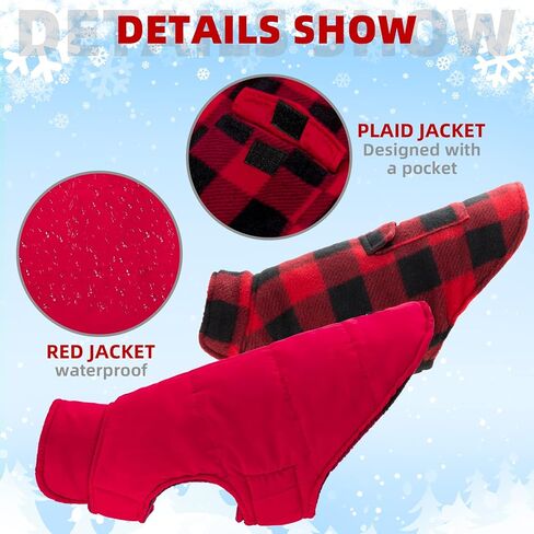 المناظر الطبيعية الكلب الشتاء معطف عيد الميلاد عكسها سترة دافئة الطقس البارد معاطف يندبروف مقاوم للماء الجاموس منقوشة سترة الملابس للكلاب الصغيرة المتوسطة الكبيرة الحيوانات الأليفة in Kuwait