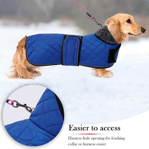 Warm Thermal Quilted Dachshund Coat, Dog Winter Coat with Warm Fleece Lining, Outdoor Dog Apparel with Adjustable Bands for Medium, Large Dog-Pink-S in Kuwait