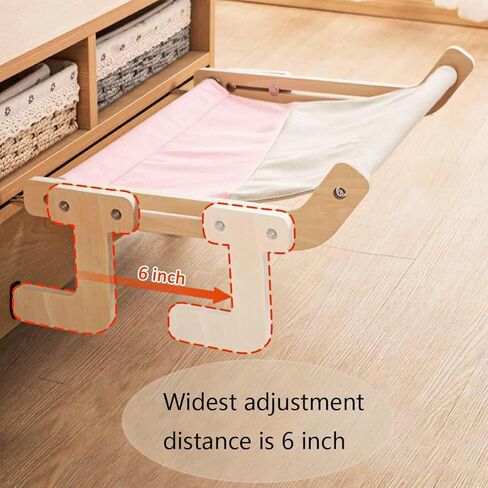 أرجوحة نافذة للقطط، سرير للقطط، أرجوحة للقطط مع إطارات خشبية ومعدنية، سرير للقطط قوي ومتين وقابل للتعديل مناسب لعتبات النوافذ وأراجيح القطط الجانبية للسرير in Kuwait