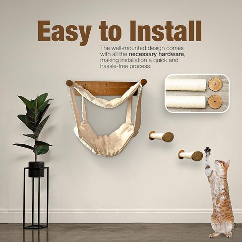 Ultimate Cat Comfort: Elevate Lounging with Stylish cat Climbing Shelves, Beds, Hammocks, and Wall Shelves, Comfortable Perch Durable, Space-Saving, and Easy Assembly for a Modern Home in Kuwait
