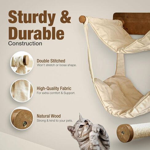 Ultimate Cat Comfort: Elevate Lounging with Stylish cat Climbing Shelves, Beds, Hammocks, and Wall Shelves, Comfortable Perch Durable, Space-Saving, and Easy Assembly for a Modern Home in Kuwait