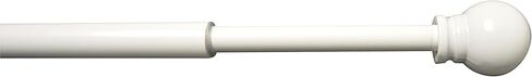 Versailles Home Fashions 1/2in Swing Arm with Ball Finial (14-24in) (Pair) curtain rod, White in Kuwait