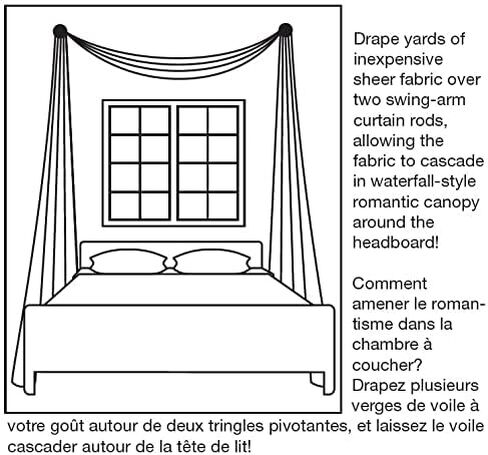 Versailles Home Fashions 1/2in Swing Arm with Ball Finial (14-24in) (Pair) curtain rod, White in Kuwait