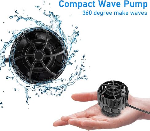 hygger Quiet Magnetic Aquarium Wave Maker, 1600GPH DC 12V Powerhead with Digital Led Display Controller, Submersible Water Inverter Circulation Pump for Fish Tank 3-25 Gallon in Kuwait