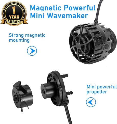 hygger Quiet Magnetic Aquarium Wave Maker, 1600GPH DC 12V Powerhead with Digital Led Display Controller, Submersible Water Inverter Circulation Pump for Fish Tank 3-25 Gallon in Kuwait