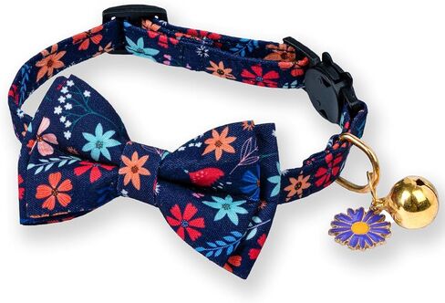 PREHAI Breakaway Cat Collar with Cute Bow Tie Bell 2Pack Lemon Strawberry Cat Collar for Male Female Soft Cotton Kitty Kitten Collar Cute Cat Collar Ideal for Girl Cats Boy Male Cats in Kuwait