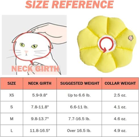 طوق شفاء قابل للتعديل، طوق إليزابيث ناعم ولطيف مقاوم للماء للقطط، طوق مخروطي، طوق هريرة وقائي للتعافي بعد الجراحة لمنع الخدش (ELC07-yellow-l) in Kuwait