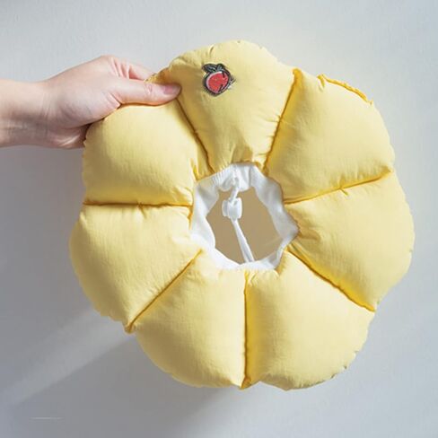 طوق شفاء قابل للتعديل، طوق إليزابيث ناعم ولطيف مقاوم للماء للقطط، طوق مخروطي، طوق هريرة وقائي للتعافي بعد الجراحة لمنع الخدش (ELC07-yellow-l) in Kuwait