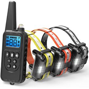 F-color Dog Shock Collar with Remote Control - 2600FT Dog Training Collar 3 Pack with Beep Vibration Shock and Light, Waterproof E Collar for Dogs Training for Large Medium Breeds in Kuwait