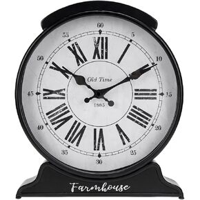 سوفي ديزاين ساعة رف معدنية 9.5 انش مع قاعدة سوداء عتيقة بتصميم ارقام رومانية لرف الموقد وتزيين الطاولة وساعة الطاولة in Kuwait