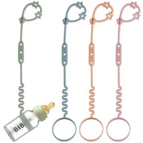 Toy Safety Straps, 4 Pack Silicone Sippy Cup Straps, Sippy Cup Leash for Baby, Keep Bottles and Sippy Cups Close at Hand and Off the Ground or Floor (4PACK, Sage/Ether/Blush/Muted) in Saudi Arabia