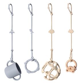 Andy Bear Toy Straps for Baby 6 Pack Keep Your Baby's Toys and Sippy Cups Secure with Toy Straps and Sippy Cup Strap Adjustable Silicone Toy Straps for Strollers High Chair, Stroller Accessories