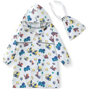 Fewlby Toddler Raincoat Boys Girls Rain Poncho Waterproof Kids Rain Jacket Children Rainwear S-2XL Size