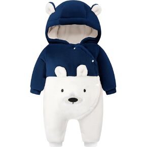 بدلة ثلج من الصوف للأطفال من WYTbaby، بذلة سميكة بقلنسوة للأطفال البنات والأولاد ملابس الرضع in Kuwait