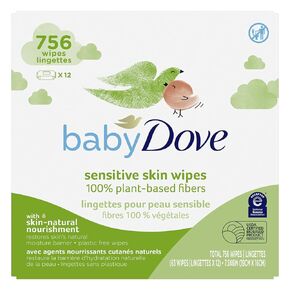 مناديل بيبي دوف المبللة للأطفال للبشرة الحساسة مع ألياف نباتية 100% لا تسبب الحساسية، 63 منديل مبلل in Kuwait