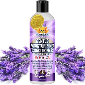 Bodhi Dog Gentle Moisturizing Conditioner | Dog Conditioner | Soothing Plant-Based Formula | Leaves Coat Shiny & Manageable | Made w/Soothing Aloe Vera & Jojoba Oil | Made in USA (Lemongrass, 17 oz)