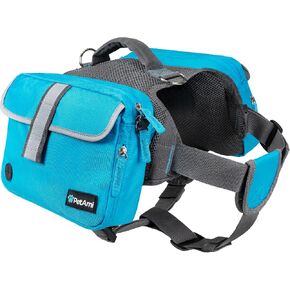 PetAmi Dog Backpack Saddle Bag for Medium Large Dogs, Dog Saddlebag for Dogs to Wear, Harness Saddlebag for Hiking with Reflective Safety Side Pockets, Vest Dog Pack for Camping Travel (Black, Large)