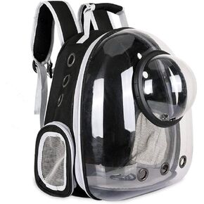 Pet Space Capsule Backpack, Small Medium Cat Puppy Dog Carrier, Transparent Breathable Heat Proof, Pet Carrier for Travel Hiking Walking Camping, Blue