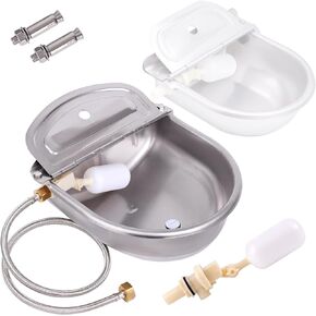 NAOEDEAH 4.5L Extra Large Automatic Waterer Bowl Livestock Water Trough Bowl for Dog Cattle Pig Goat Sheep with Drain Plug Stainless Steel Dog Water Dispenser in Kuwait