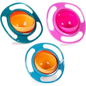 Berry President Magic Bowl 360 Degree Rotation Spill Resistant Gyro Bowl with Lid For Toddler Baby Kids Childre (Blue) in Saudi Arabia