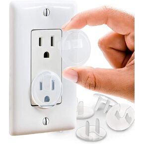 Pack 50 Baby Proof Outlet Covers-Transparent Wall Plug Covers-Childproof Outlet Cover for Electrical Outlets-Easy to Install and Protect Your Babies with Outlet Covers Baby Proofing-Transparent