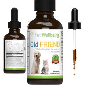 Pet Wellbeing Old Friend للكلاب الكبيرة - تركيبة بيطرية - نظام المناعة المتقدم في السن ودعم حركة المفاصل في الأنياب الأكبر سنًا - مكمل عشبي طبيعي 2 أونصة (59 مل) in Kuwait