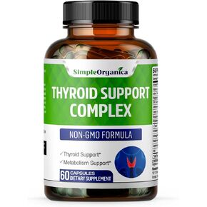 Thyroid Support for Women and Men with Iodine, Vitamin B12, Ashwagandha, L - Tyrosine, Zinc, Selenium, Kelp, Copper, Magnesium, Cayenne Pepper for Thyroid Health Support - NON-GMO, 60 capsules in Kuwait