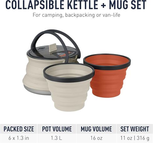 Sea to Summit X-Pot Collapsible Kettle and Mug Set for Backpacking and Camping in Saudi Arabia