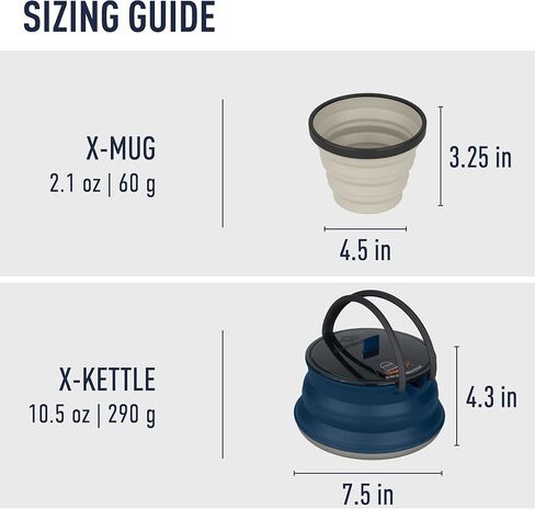 Sea to Summit X-Pot Collapsible Kettle and Mug Set for Backpacking and Camping in Saudi Arabia
