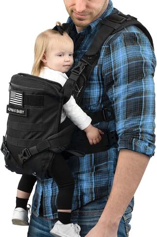 Front Facing Baby Carrier for Dad | Ergonomic Baby Carrier for Men | Infant to Toddler | Military Design Holder with Lumbar Support | Great for Hiking and Travel | MOLLE Compatible | Desert Khaki in Kuwait