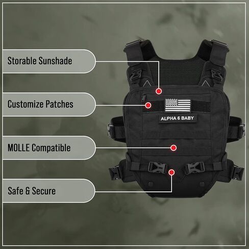 Front Facing Baby Carrier for Dad | Ergonomic Baby Carrier for Men | Infant to Toddler | Military Design Holder with Lumbar Support | Great for Hiking and Travel | MOLLE Compatible | Desert Khaki in Kuwait