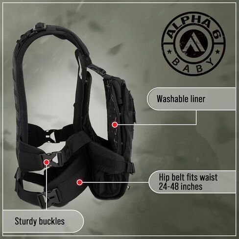 Front Facing Baby Carrier for Dad | Ergonomic Baby Carrier for Men | Infant to Toddler | Military Design Holder with Lumbar Support | Great for Hiking and Travel | MOLLE Compatible | Desert Khaki in Kuwait