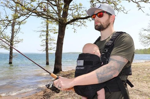 Front Facing Baby Carrier for Dad | Ergonomic Baby Carrier for Men | Infant to Toddler | Military Design Holder with Lumbar Support | Great for Hiking and Travel | MOLLE Compatible | Desert Khaki in Kuwait